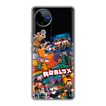 Силиконовый чехол на Vivo V40 5G с принтом Roblox Роблокс