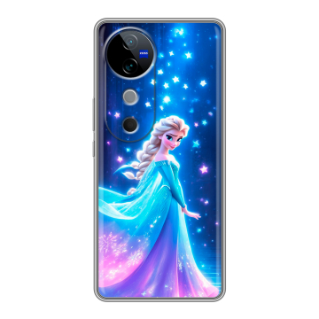 Силиконовый чехол на Vivo V40 5G с принтом Холодное сердце Frozen
