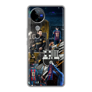 Силиконовый чехол на Vivo V40 5G с принтом Messi Barcelona