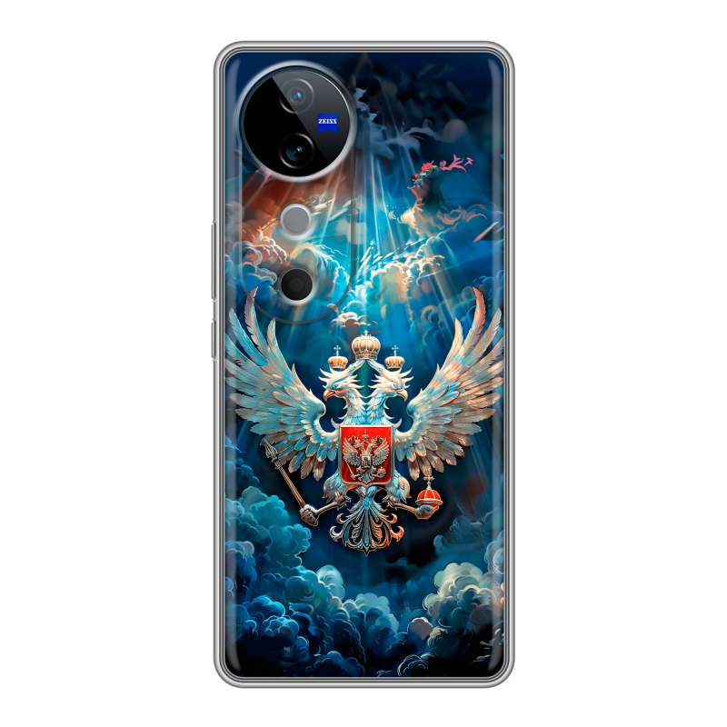 Силиконовый чехол на Vivo V40 5G с принтом Герб флаг России Силиконовый чехол на Vivo V40 5G с принтом Герб флаг России