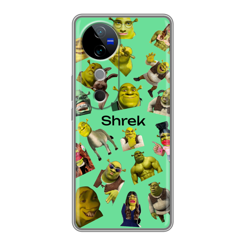 Силиконовый чехол на Vivo V40 5G с принтом Шрек Shrek Силиконовый чехол на Vivo V40 5G с принтом Шрек Shrek