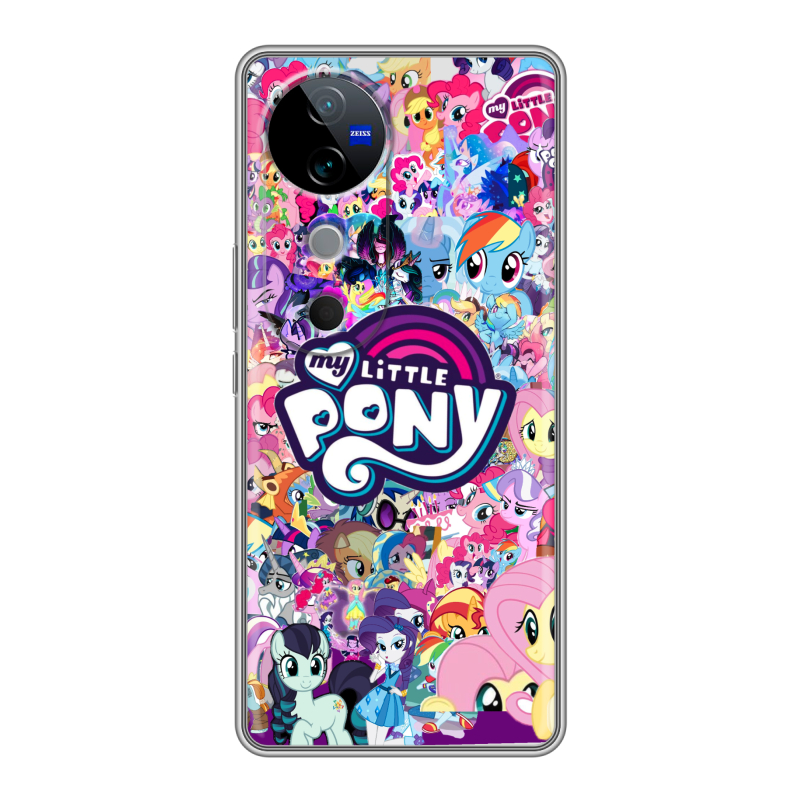 Силиконовый чехол на Vivo V40 5G с принтом My little pony Дружба чудо Силиконовый чехол на Vivo V40 5G с принтом My little pony Дружба чудо