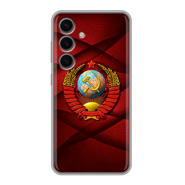 Силиконовый чехол на Samsung Galaxy S24 FE с принтом Герб СССР