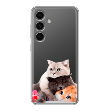 Силиконовый чехол на Samsung Galaxy S24 FE с принтом Кошки