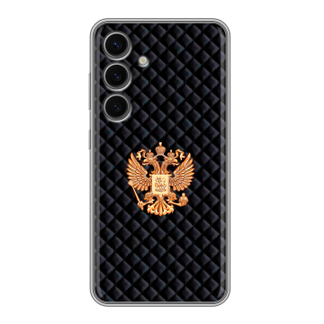 Силиконовый чехол на Samsung Galaxy S24 FE с принтом Герб России принт Силиконовый чехол на Samsung Galaxy S24 FE с принтом Герб России принт