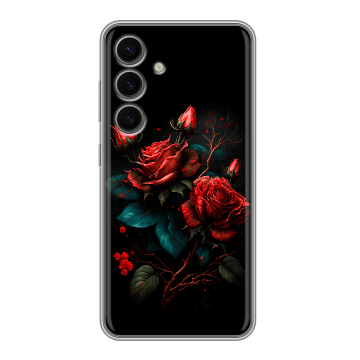 Силиконовый чехол на Samsung Galaxy S24 FE с принтом Розы красные Силиконовый чехол на Samsung Galaxy S24 FE с принтом Розы красные