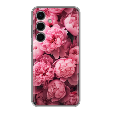Силиконовый чехол на Samsung Galaxy S24 FE с принтом цветы пионы Силиконовый чехол на Samsung Galaxy S24 FE с принтом цветы пионы