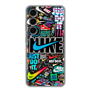 Силиконовый чехол на Samsung Galaxy S24 FE с принтом найк nike черный Силиконовый чехол на Samsung Galaxy S24 FE с принтом найк nike черный