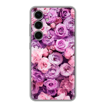 Силиконовый чехол на Samsung Galaxy S24 FE с принтом лавандовые розы Силиконовый чехол на Samsung Galaxy S24 FE с принтом лавандовые розы