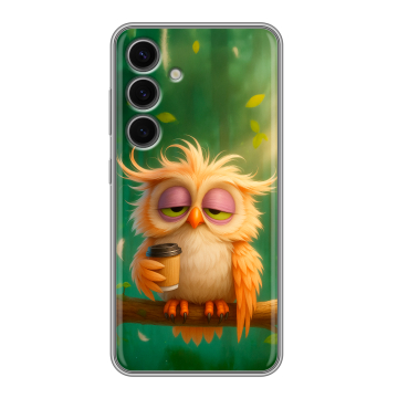 Силиконовый чехол на Samsung Galaxy S24 FE с принтом сова Силиконовый чехол на Samsung Galaxy S24 FE с принтом сова