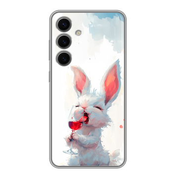 Силиконовый чехол на Samsung Galaxy S24 FE с принтом кролик зайчик Силиконовый чехол на Samsung Galaxy S24 FE с принтом кролик зайчик