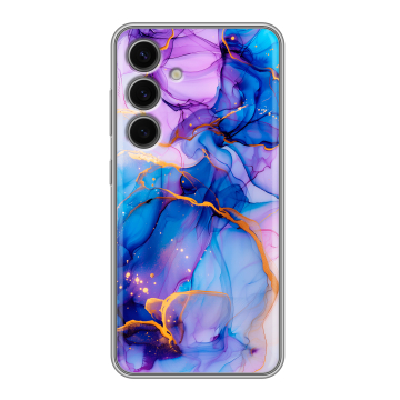 Силиконовый чехол на Samsung Galaxy S24 FE с принтом синий мрамор Силиконовый чехол на Samsung Galaxy S24 FE с принтом синий мрамор
