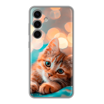 Силиконовый чехол на Samsung Galaxy S24 FE с принтом котик Силиконовый чехол на Samsung Galaxy S24 FE с принтом котик