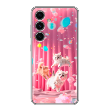 Силиконовый чехол на Samsung Galaxy S24 FE с принтом милые котики Силиконовый чехол на Samsung Galaxy S24 FE с принтом милые котики