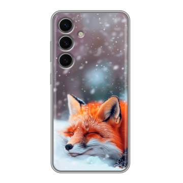 Силиконовый чехол на Samsung Galaxy S24 FE с принтом лиса Силиконовый чехол на Samsung Galaxy S24 FE с принтом лиса