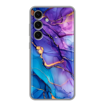 Силиконовый чехол на Samsung Galaxy S24 FE с принтом синий мрамор Силиконовый чехол на Samsung Galaxy S24 FE с принтом синий мрамор