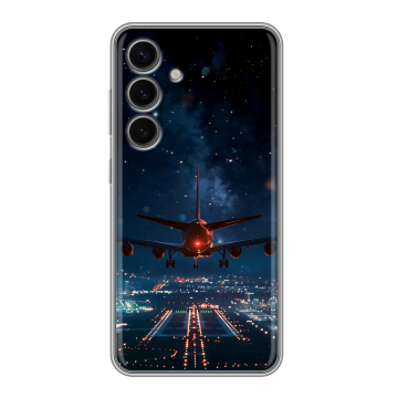 Силиконовый чехол на Samsung Galaxy S24 FE с принтом самолет Силиконовый чехол на Samsung Galaxy S24 FE с принтом самолет
