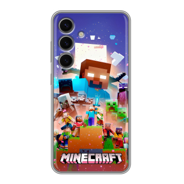 Силиконовый чехол на Samsung Galaxy S24 FE с принтом Майнкрафт Minecraft Силиконовый чехол на Samsung Galaxy S24 FE с принтом Майнкрафт Minecraft