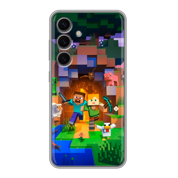 Силиконовый чехол на Samsung Galaxy S24 FE с принтом Майнкрафт Minecraft Силиконовый чехол на Samsung Galaxy S24 FE с принтом Майнкрафт Minecraft