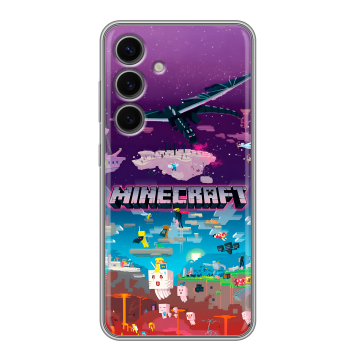 Силиконовый чехол на Samsung Galaxy S24 FE с принтом Майнкрафт Minecraft Силиконовый чехол на Samsung Galaxy S24 FE с принтом Майнкрафт Minecraft