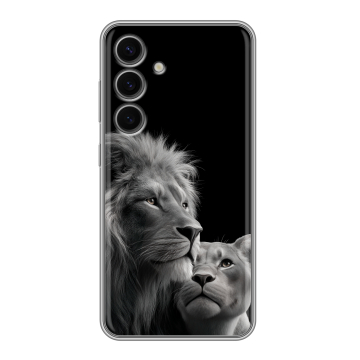 Силиконовый чехол на Samsung Galaxy S24 FE с принтом Лев кошки Силиконовый чехол на Samsung Galaxy S24 FE с принтом Лев кошки