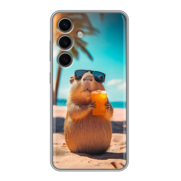 Силиконовый чехол на Samsung Galaxy S24 FE с принтом Капибара