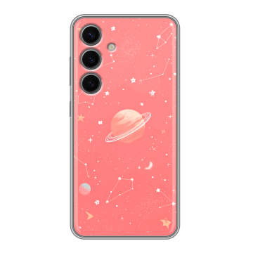 Силиконовый чехол на Samsung Galaxy S24 FE с принтом Розовый космос Силиконовый чехол на Samsung Galaxy S24 FE с принтом Розовый космос