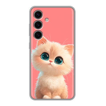 Силиконовый чехол на Samsung Galaxy S24 FE с принтом Розовый котенок Силиконовый чехол на Samsung Galaxy S24 FE с принтом Розовый котенок