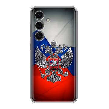Силиконовый чехол на Samsung Galaxy S24 FE с принтом Флаг России Силиконовый чехол на Samsung Galaxy S24 FE с принтом Флаг России