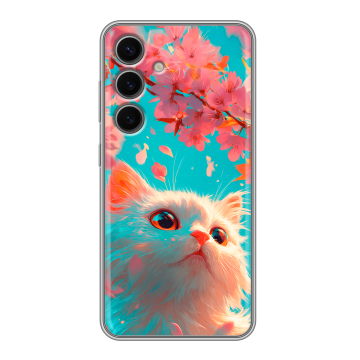 Силиконовый чехол на Samsung Galaxy S24 FE с принтом Красивый кот Силиконовый чехол на Samsung Galaxy S24 FE с принтом Красивый кот