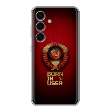 Силиконовый чехол на Samsung Galaxy S24 FE с принтом Флаг Герб СССР Силиконовый чехол на Samsung Galaxy S24 FE с принтом Флаг Герб СССР