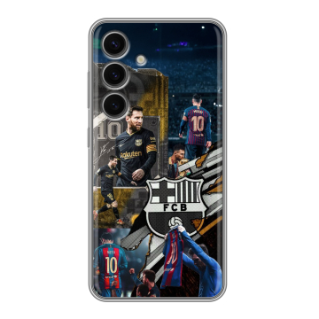 Силиконовый чехол на Samsung Galaxy S24 FE с принтом Messi Barcelona Силиконовый чехол на Samsung Galaxy S24 FE с принтом Messi Barcelona