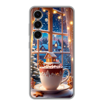 Силиконовый чехол на Samsung Galaxy S24 FE с принтом Новый год Силиконовый чехол на Samsung Galaxy S24 FE с принтом Новый год