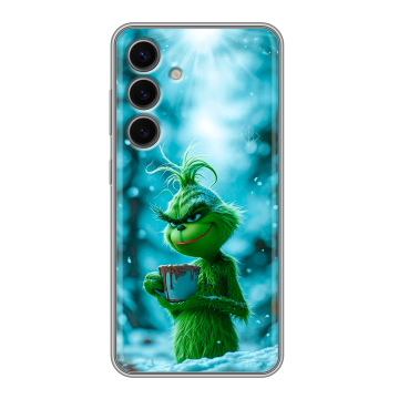 Силиконовый чехол на Samsung Galaxy S24 FE с принтом Новый год гринч Силиконовый чехол на Samsung Galaxy S24 FE с принтом Новый год гринч
