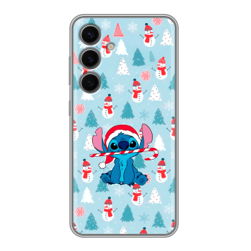 Силиконовый чехол на Samsung Galaxy S24 FE с принтом Стич Новый год Силиконовый чехол на Samsung Galaxy S24 FE с принтом Стич Новый год