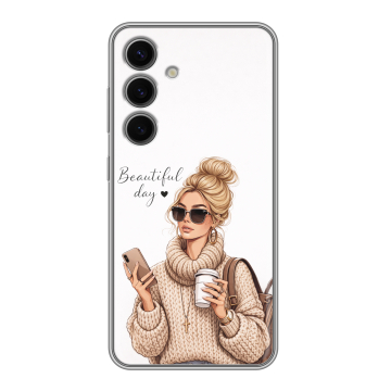 Силиконовый чехол на Samsung Galaxy S24 FE с принтом женский Силиконовый чехол на Samsung Galaxy S24 FE с принтом женский