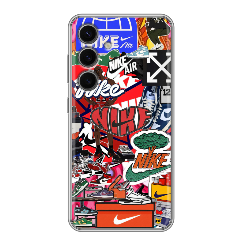Силиконовый чехол на Samsung Galaxy S24 FE с принтом Найк Nike яркий Силиконовый чехол на Samsung Galaxy S24 FE с принтом Найк Nike яркий