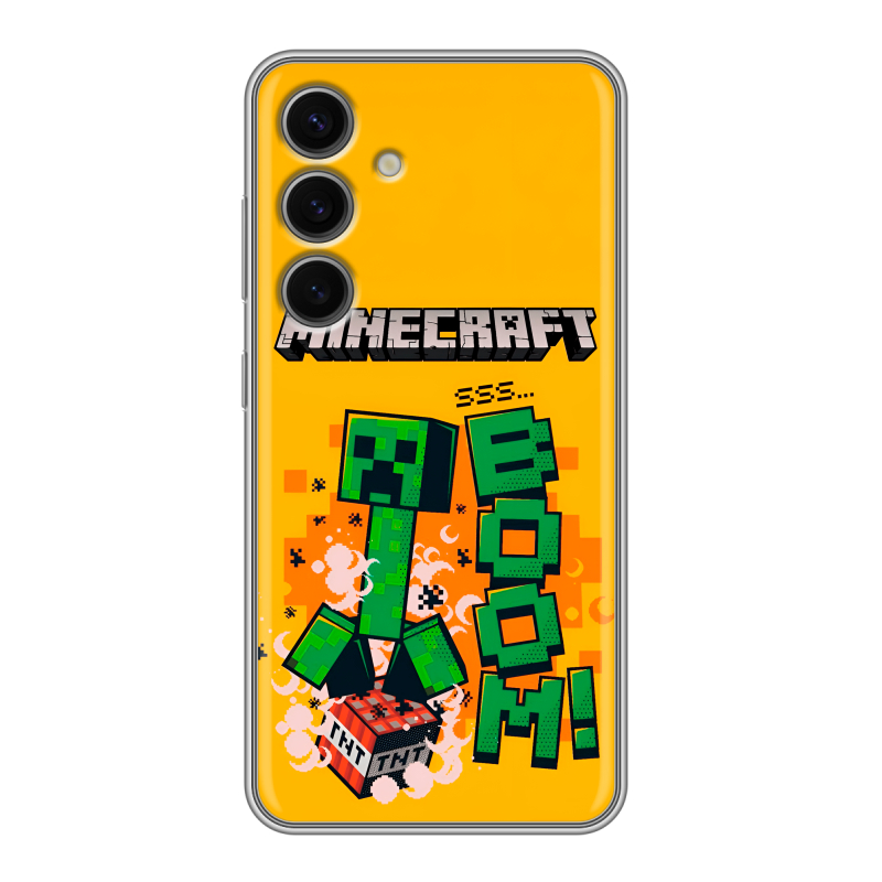 Силиконовый чехол на Samsung Galaxy S24 FE с принтом Майнкрафт Minecraft Силиконовый чехол на Samsung Galaxy S24 FE с принтом Майнкрафт Minecraft