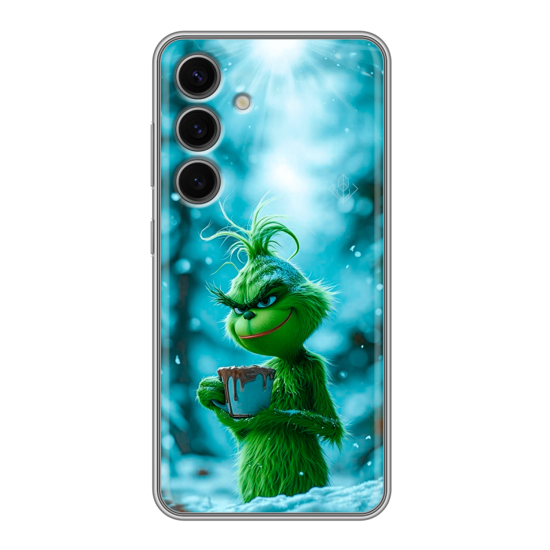 Силиконовый чехол на Samsung Galaxy S24 FE с принтом Новый год гринч Силиконовый чехол на Samsung Galaxy S24 FE с принтом Новый год гринч