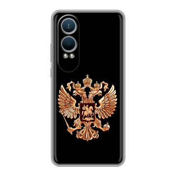 Силиконовый чехол на OnePlus Nord CE4 Lite с принтом Герб России золотой Силиконовый чехол на OnePlus Nord CE4 Lite с принтом Герб России золотой