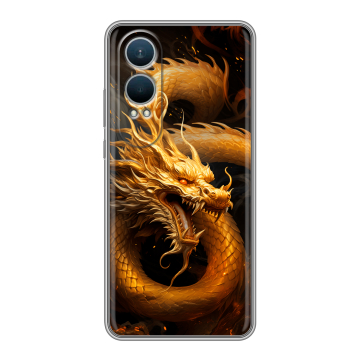 Силиконовый чехол на OnePlus Nord CE4 Lite с принтом Золотой дракон Силиконовый чехол на OnePlus Nord CE4 Lite с принтом Золотой дракон