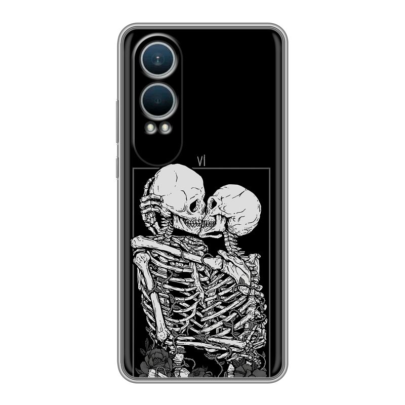 Силиконовый чехол на OnePlus Nord CE4 Lite 5G с принтом Поцелуй скелетов Силиконовый чехол на OnePlus Nord CE4 Lite 5G с принтом Поцелуй скелетов