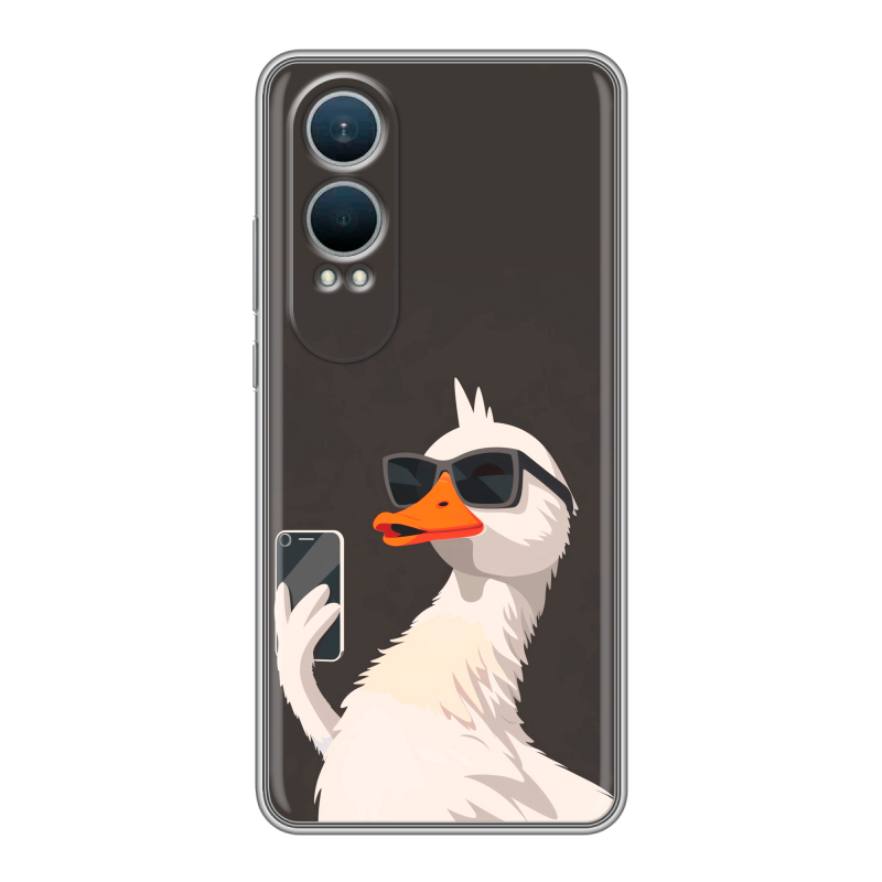 Силиконовый чехол на OnePlus Nord CE4 Lite с принтом утка в очках Силиконовый чехол на OnePlus Nord CE4 Lite с принтом утка в очках