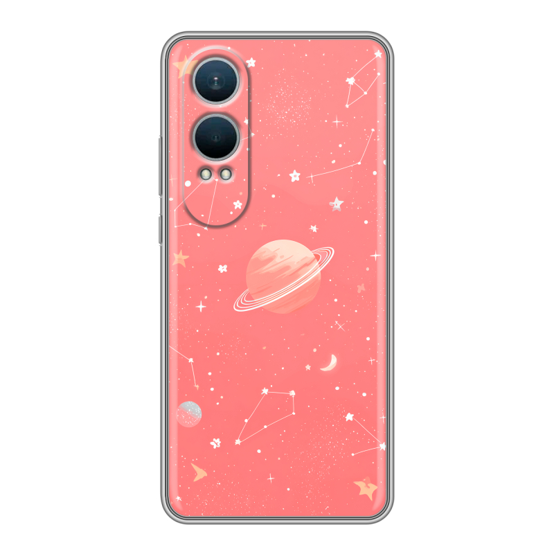 Силиконовый чехол на OnePlus Nord CE4 Lite с принтом Розовый космос Силиконовый чехол на OnePlus Nord CE4 Lite с принтом Розовый космос