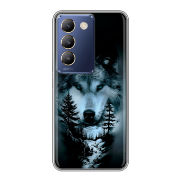 Силиконовый чехол на Vivo Y100 с принтом Лесной волк Силиконовый чехол на Vivo Y100 с принтом Лесной волк