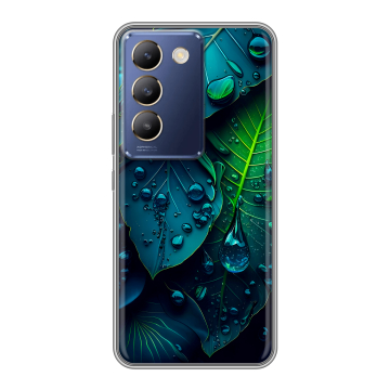 Силиконовый чехол на Vivo Y100 с принтом Листья Силиконовый чехол на Vivo Y100 с принтом Листья