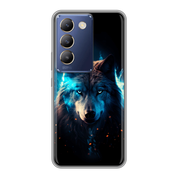 Силиконовый чехол на Vivo Y100 с принтом Волк ночной