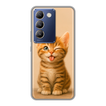Силиконовый чехол на Vivo Y100 с принтом котенок