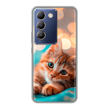 Силиконовый чехол на Vivo Y100 с принтом котик