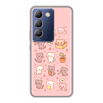 Силиконовый чехол на Vivo Y100 с принтом Hello Kitty Хелоу Кити